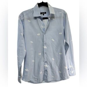 Jared Lang Baby Blue Button Down Dress Shirt